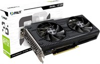 Видеокарта Palit GeForce RTX 3050 Dual, 8 ГБ, GDDR6, LHR, 3584 ядра, графический процессор 1320 МГц, Boost 1777 МГц, архитектура Ampere, 3 порта DisplayPort, HDMI, два вентилятора, NE63050019P1-190AD 1000008660