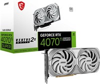 Видеокарта MSI Gaming RTX 4070 Ti Super 16G Ventus 2X White OC (NVIDIA RTX 4070 Ti Super, 256-бит, Boost Clock: 2655 МГц, 16 ГБ GDRR6X 21 Гбит/с, HDMI/DP, архитектура Ada Lovelace) 1000008676