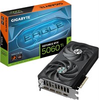 Видеокарта Gigabyte GeForce RTX 5060 Ti EAGLE OC 8G — 8 ГБ GDDR7, 128 бит, PCI-E 5.0, тактовая частота ядра 2617 МГц, 3 порта DisplayPort, 1 порт HDMI, GV-N506TEAGLE OC-8GD 1000008677