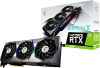 Видеокарта MSI Gaming NVIDIA GeForce RTX 3080 LHR 10 ГБ GDRR6X 320-бит HDMI/DP Nvlink Torx Fan 4 RGB Ampere Architecture (RTX Suprim X 10G LHR) 1000008695