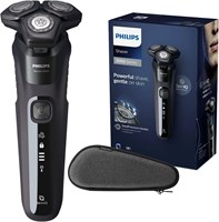 Электробритва PHILIPS Shaver Series 5000 с усовершенствованной системой SkinIQ, для сухого и влажного бритья, со встроенным выдвижным триммером, время работы 60 минут — S5588/30, насыщенный черный цвет [поставляется с вилкой стандарта Великобритании] 1000008755