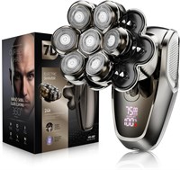 Бритвы SHPAVVER 7D для лысых мужчин, съемные бритвенные головки со светодиодным дисплеем для сухого/влажного бритья, водонепроницаемые бритвенные головки IPX7 с зарядкой по USB-C 1000008758