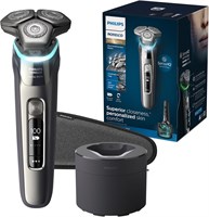 Аккумуляторная электробритва Philips Norelco 9500 для влажного и сухого бритья с функцией быстрой очистки, дорожным футляром и откидным триммером, S9985/84, черная 1000008816