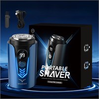 Мини-электробритва для мужчин, портативная USB-зарядка, карманная бритва с дисплеем уровня заряда батареи, инструмент для бритья бороды и волос на лице, водонепроницаемый компактный инструмент для ухода за собой в поездках, дома и в машине 1000008953