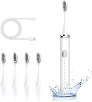 Электрическая зубная щетка Sonic Electric Toothbrush — электрическая зубная щетка с 4 насадками и 8 режимами чистки, высокочастотной вибрацией, USB-зарядкой, портативная электрическая зубная щетка 1000009326