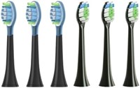 AYNKH 6 сменных насадок для электрической зубной щетки Philips Sonic, 3 насадки для точной чистки и 3 насадки с гелевым покрытием для отбеливания (черный, средний) 1000009320