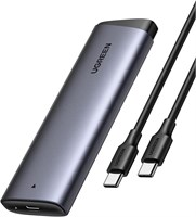 Корпус UGREEN NVME, корпус для твердотельного накопителя M.2 NVME, USB 3.2 10 Гбит/с для NVMe PCIe M-Key/M+B Key в 2230/2242/2260/2280 с USB CC и кабелем питания переменного тока, без инструментов 1000009426