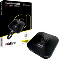 Внешний портативный твердотельный накопитель Addlink P30 емкостью 2 ТБ с магнитным креплением, скорость передачи данных до 4000 МБ/с, USB Type C 4.0 40 Гбит/с, поддержка хранения видео iPhone ProRes 4K, совместимость с ПК, ноутбуками, Mac, Windows, Linux, 1000009433