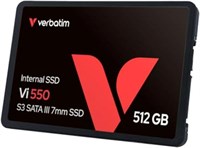 Verbatim Vi550 S3 SSD — внутренний SSD 512 ГБ — твердотельный накопитель — интерфейс SATA III 2,5 дюйма — внутренний SSD-накопитель с технологией 3D NAND — высокопроизводительный SSD 512 ГБ — 500 МБ/с — черный 1000009471