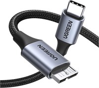 Кабель UGREEN для жесткого диска длиной 1 м, USB C — Micro B, 10 Гбит/с, тип C — внешний жесткий диск, кабель Micro B, совместимый с MacBook Air M2 Pro, iPad, Galaxy S24, WD, Toshiba Westgate, Seagate и т. д., черный 1000009475