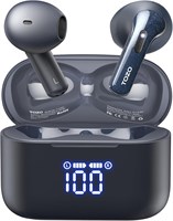 Беспроводные наушники TOZO T21, Bluetooth 5.3, внутриканальные, с двумя микрофонами и шумоподавлением, водонепроницаемые по стандарту IPX8, 44-часовое воспроизведение стереозвука с индикатором заряда батареи, чехол для беспроводной зарядки, синий 1000009564