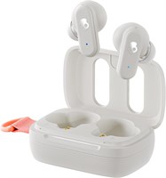 Беспроводные наушники-вкладыши Skullcandy Dime 3, аккумулятор на 20 часов, микрофон, совместимы с устройствами iPhone, Android и Bluetooth — цвет «белая кость/оранжевый» 1000009569