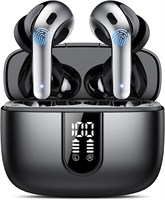 Наушники-вкладыши Bluetooth с шумоподавлением, водонепроницаемые, с длительным сроком службы аккумулятора, удобные, беспроводные, Bluetooth 5.3, глубокие басы 50H, шумоподавление, 4 микрофона ENC, водонепроницаемые по стандарту IPX7, USB-C 1000009586