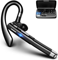 Беспроводная Bluetooth-гарнитура, беспроводная гарнитура с зарядным чехлом и интеллектуальным светодиодным дисплеем, 10 часов работы в режиме разговора, наушники Handsfree с двумя микрофонами и шумоподавлением, для бизнеса/офиса/вождения 1000009591