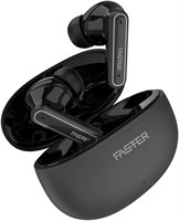 Наушники-вкладыши Faster QuestX Bluetooth 5.3 — беспроводные внутриканальные наушники с 10-миллиметровыми динамиками, воспроизведением 36 часов, шумоподавляющим микрофоном, глубокими басами, водонепроницаемостью IPX4, сенсорным управлением, для iPhone, An 1000009595