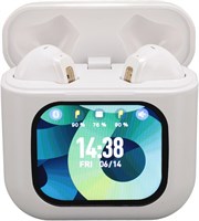 Беспроводные наушники с чехлом для зарядки с сенсорным экраном, Bluetooth-наушники с шумоподавлением и уведомлениями от нескольких приложений для спорта и тренировок (белые) 1000009645