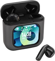 Беспроводные наушники Bewinner, Bluetooth 5.3, внутриканальные наушники — чехол с сенсорным экраном и зарядным устройством, поддержка уведомлений приложений, настраиваемый дисплей (черный) 1000009671