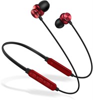 Наушники AMERTEER Bluetooth S12 с защитой от воды IPX5, беспроводные спортивные наушники Bluetooth 4.1, HiFi Bass, стереонаушники-вкладыши с защитой от пота и микрофоном, шумоподавлением для тренировок, бега и спортзала (красные) 1000009721
