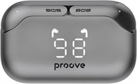 Беспроводные наушники Proove 808 Power TWS — Bluetooth 5.3, глубокие басы, 80 часов воспроизведения, шумоизоляция, сенсорное управление, быстрая зарядка — серые 1000009740