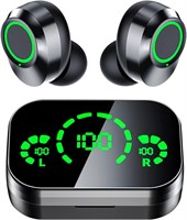 Беспроводные наушники KASTWAVE, Bluetooth 5.3, встроенный микрофон, Hi-Fi стереозвук, чехол для зарядки с ЖК-дисплеем, внутриканальные наушники со светодиодным дисплеем и сенсорным управлением, для спорта, работы, спортзала (черные) 1000009778
