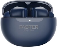 Беспроводные наушники Faster Cruze Pro — активное шумоподавление (ANC), 25 часов воспроизведения, Bluetooth 5.3, стереозвук HiFi, игровые наушники с низкой задержкой, глубокие басы, сенсорное управление (синие) 1000009797