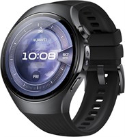 HUAWEI WATCH 5, умные часы 46 мм, технология X-TAP с несколькими датчиками, измерение насыщения крови кислородом кончиком пальца, быстрый обзор состояния здоровья, eSIM, расширенная гарантия на 6 месяцев, черный цвет 1000009886