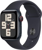 Apple Watch SE (2-го поколения, 2023 г.) [GPS + Cellular, 40 мм] Смарт-часы в алюминиевом корпусе Midnight, спортивный ремешок Midnight, размер S/M. Фитнес-трекер и трекер сна, функция обнаружения столкновений, пульсометр (обновлённая версия) 1000009919