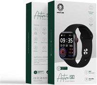 Смарт-часы Green Lion Active SE с полноразмерным квадратным дисплеем, аккумулятором 250 мА·ч, несколькими функциями NFC, водонепроницаемостью, функцией Bluetooth-вызовов, пульсометром, беспроводной зарядкой и режимом прикроватной лампы — черные 1000009925