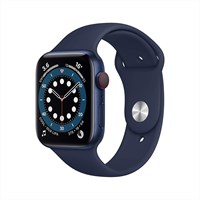 Apple Watch Series 6 GPS + Cellular, корпус 44 мм из синего алюминия с темно-синим спортивным ремешком — стандартная модель (обновлённая) 1000009944