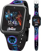 Accutime Kids Marvel Black Panther Black — развивающие сенсорные умные часы для мальчиков, девочек и малышей — селфи-камера, обучающие игры, будильник, калькулятор, шагомер (модель: AVG4608AZ) 1000009970