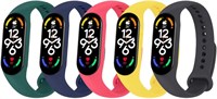 Набор из 5 силиконовых ремешков MARGOUN для Xiaomi Mi Band 7, сменные аксессуары для смарт-часов 1000010007