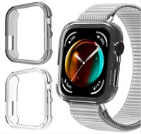 Чехол NALACAL из 2 частей, совместимый с Huawei Watch Fit 3, мягкий ТПУ, ударопрочный, тонкий защитный бампер, полностью покрывающий ПК, аксессуары для смарт-часов, черный + прозрачный 1000010008