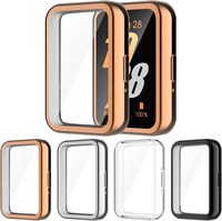 Комплект из 4 защитных пленок для экрана часов Azonee, совместимых с чехлами Samsung Galaxy Fit 3 SM-R390, мягкий защитный бампер из ТПУ, устойчивый к царапинам, ультратонкие аксессуары для умных часов 1000010012