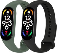 Набор из 2 ремешков MARGOUN для Xiaomi Mi Band 7, силиконовый ремешок для часов, сменный ремешок для умных часов, аксессуары для браслета 1000010013
