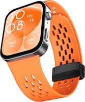 Силиконовый ремешок NALACAL, совместимый с ремешком Huawei Watch Fit 3, мягкий силиконовый спортивный сменный браслет с магнитной застежкой, совместимый с фитнес-аксессуарами для умных часов Huawei Fit 3 (оранжевый? 1000010024
