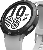 Ringke [Air Sports + безель] Совместимо с Samsung Galaxy Watch 4 44 мм, гибкий ударопрочный чехол из ТПУ с клейкой алюминиевой рамкой-кольцом - черный / 11 1000010044