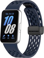Магнитный спортивный ремешок NESLIN, совместимый с Samsung Galaxy Fit 3 SM-R390 2024, дышащий, мягкий, силиконовый, сменный фитнес-ремешок для мужчин и женщин 1000010058