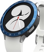 Ringke [Air Sports + безель Styling] Совместим с Samsung Galaxy Watch 4 40 мм / Galaxy Watch FE. Гибкий ударопрочный чехол из ТПУ с клейкой алюминиевой рамкой. Аксессуар для чехла - черный / 12 1000010060