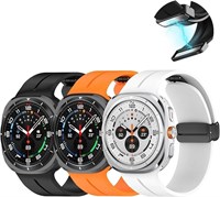 Совместимый с Azonee ремешок для Samsung Galaxy Watch Band Ultra 47 мм, регулируемый спортивный магнитный дышащий ремешок, приятный для кожи, сменные аксессуары для Samsung Galaxy Watch для мужчин и женщин (3 шт.) 1000010098