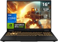 Игровой ноутбук ASUS TUF Gaming F16 (2025), 16-дюймовый дисплей FHD+ с частотой обновления 165 Гц, процессор Intel Core i7-14650HX, 32 ГБ оперативной памяти DDR5, твердотельный накопитель PCIe 4.0 на 1 ТБ, видеокарта NVIDIA GeForce RTX 5060 8 ГБ, клавиату 1000008709