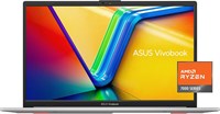 Тонкий ноутбук ASUS Vivobook Go 15,6 дюймов, AMD Ryzen 5 7520U, 8 ГБ, 512 ГБ, Windows 11 Домашняя, цвет «холодный серебристый», прочность военного уровня, быстрая зарядка, защитный экран для веб-камеры, E1504FA-AS54 1000010541