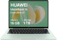 HUAWEI Matebook 14, 14,2-дюймовый OLED-дисплей с сенсорным управлением и поддержкой рукописного ввода, развитие 2.8K, ультратонкий корпус, процессор Intel Core Ultra U7, 19 часов непрерывного измерения видео, 16 ГБ памяти + 1 ТБ, Windows 11 Home, 1000010607