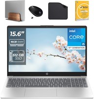 Ноутбук HP 15,6" — процессор Intel Core i5-1334U 13-го поколения, 16 ГБ ОЗУ, твердотельный накопитель на 512 ГБ, Windows 11 Pro (в комплекте подставка для ноутбука, беспроводная мышь, антивирус и коврик для мыши) 15-FD0355NIA 1000010615