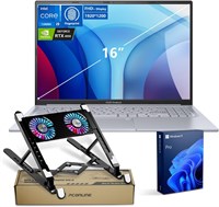 Бизнес-ноутбук ASUS Vivobook Pro AI Copilot, 16-дюймовый FHD+, процессор Intel Core i9-13900H, GeForce RTX 4050, 32 ГБ ОЗУ, SSD на 2 ТБ, Wi-Fi 6, Windows 10, серебристый, в комплекте складной радиатор PCO Notebook, кулер для ноутбука 1000010666