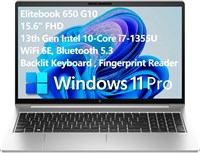 Ноутбук HP Elitebook 650 G10 для бизнеса, дисплей Full HD 15,6 дюйма, процессор Intel i7-1355U 13-го поколения, 10-ядерный процессор, 16 ГБ оперативной памяти DDR4, твердотельный накопитель PCIe на 512 ГБ, Wi-Fi 6E, Bluetooth 5.3, клавиатура с панелью, 1000010945