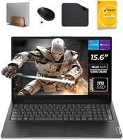 Новейший бизнес-ноутбук Lenovo v15 4-го поколения, дисплей FHD 15,6 дюймов, процессор Intel i5-13420H 13-го поколения, Windows 11 Pro, веб-камера, Wi-Fi, черный цвет — бесплатная подставка для ноутбука первые волны, мышь, антивирус, коврик (16 ГБ ОЗУ | 1 1000005501