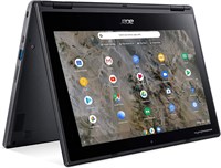 Acer Chromebook Spin R721T, Chromebook «2 в 1» с сенсорным экраном 11,6 дюйма, разрешение 1366 x 768, A-Series A6-9220C, 4 ГБ ОЗУ, 32 ГБ флэш-памяти, цвет «черный сланец», Chrome OS, графика AMD Radeon R5 (обновлённая версия) 1000011258