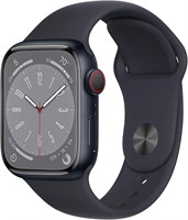 Новые смарт-часы Apple Watch Series 8 (GPS + Cellular, 41 мм) — корпус из алюминия цвета «полночный» с спортивным ремешком цвета «полночный» — стандартный. Фитнес-трекер, приложения для измерения уровня кислорода в крови и ЭКГ, водонепроницаемость (обновл 1000011285