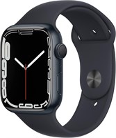 Смарт-часы Apple Watch Series 7 (GPS, 45 мм) — корпус из алюминия цвета «полночный» с спортивным ремешком цвета «полночный» — стандартный. Фитнес-трекер, приложения для измерения уровня кислорода в крови и ЭКГ, постоянно включенный дисплей Retina, водонеп 1000011290