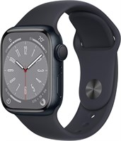 Новые смарт-часы Apple Watch Series 8 (GPS, 41 мм) — корпус из алюминия цвета «полночный» с спортивным ремешком цвета «полночный» — стандартный. Фитнес-трекер, приложения для измерения уровня кислорода в крови и ЭКГ, водонепроницаемость (обновлённая верси 1000011297